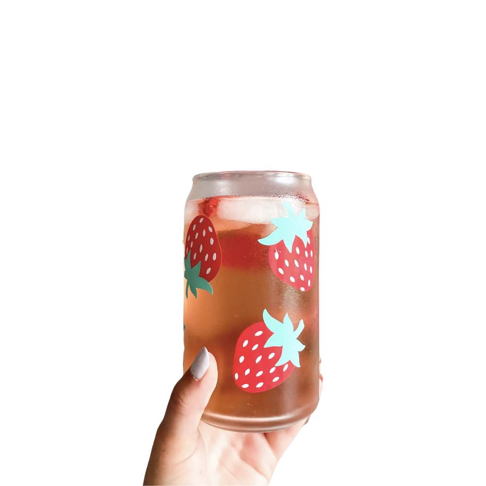 Red Strawberry Glass Cup-Hand Wash Only
