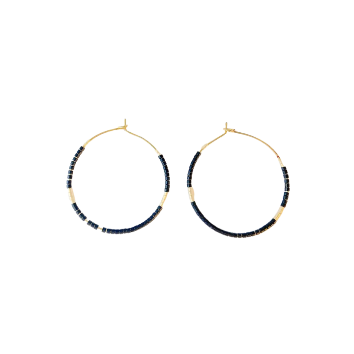 Tondo Hoops - Japanese Glass Beaded Hoops