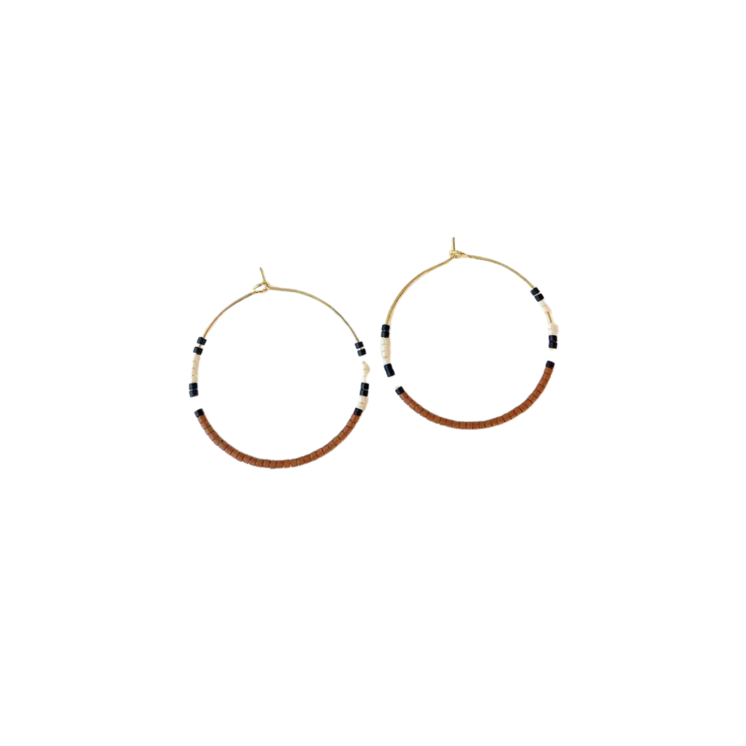 Tondo Hoops - Japanese Glass Beaded Hoops