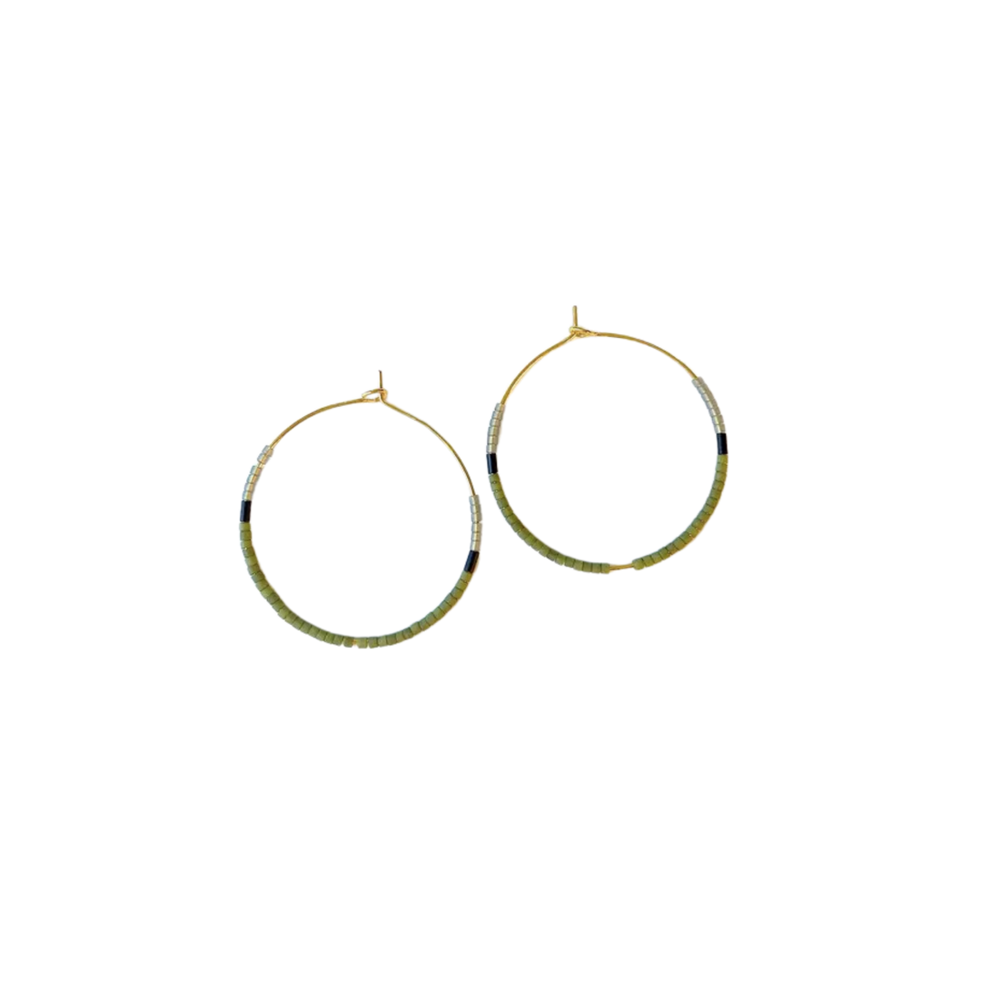 Tondo Hoops - Japanese Glass Beaded Hoops