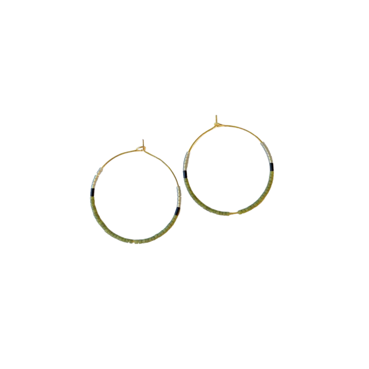 Tondo Hoops - Japanese Glass Beaded Hoops