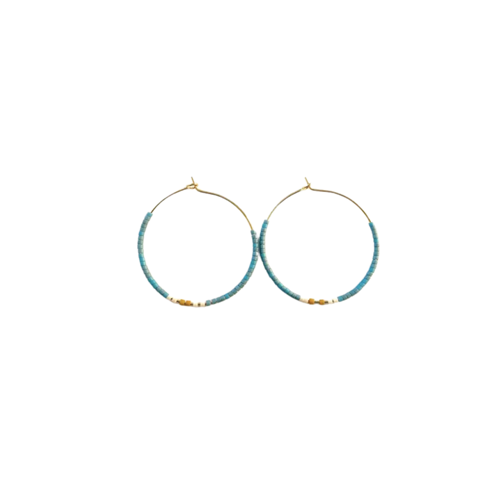 Tondo Hoops - Japanese Glass Beaded Hoops