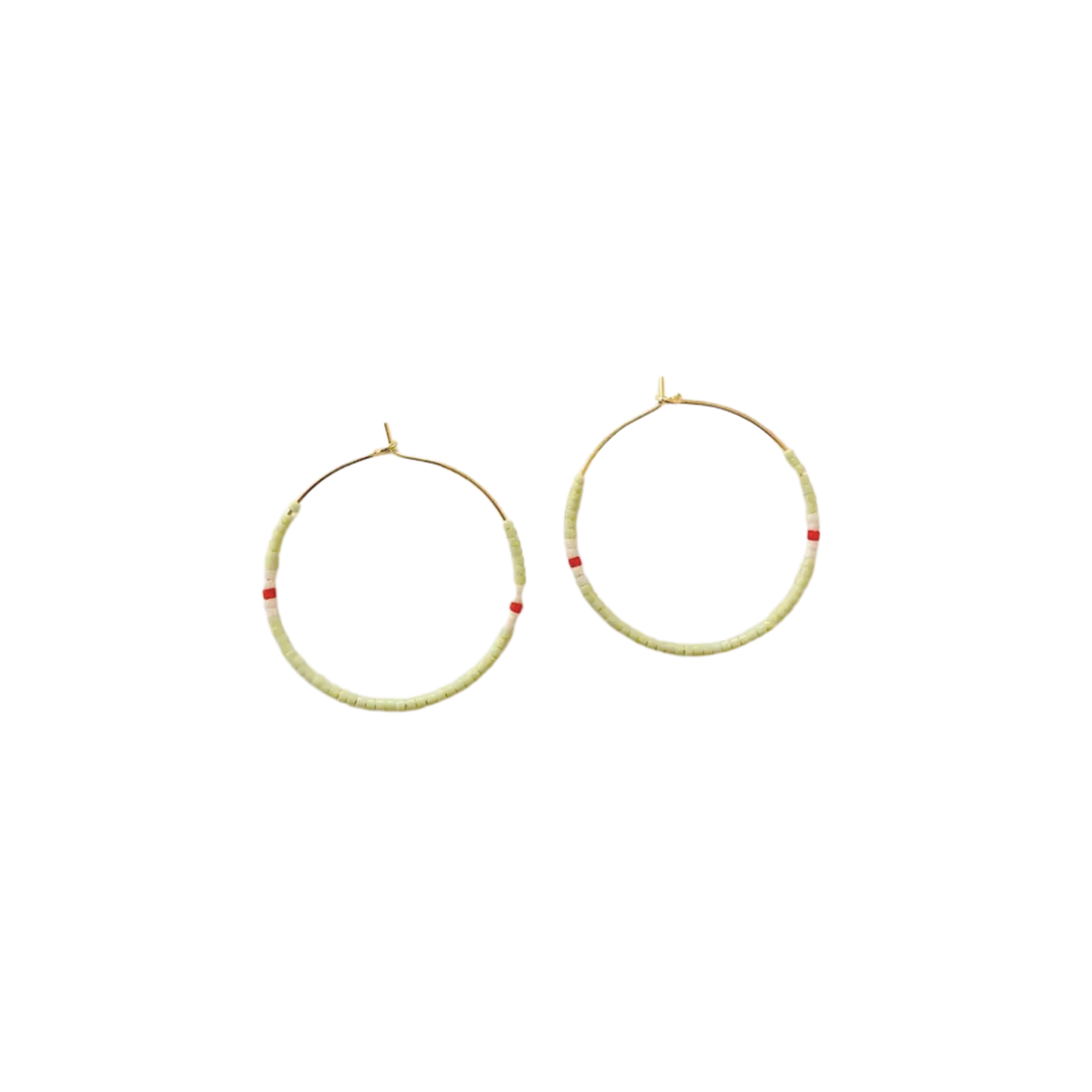 Tondo Hoops - Japanese Glass Beaded Hoops