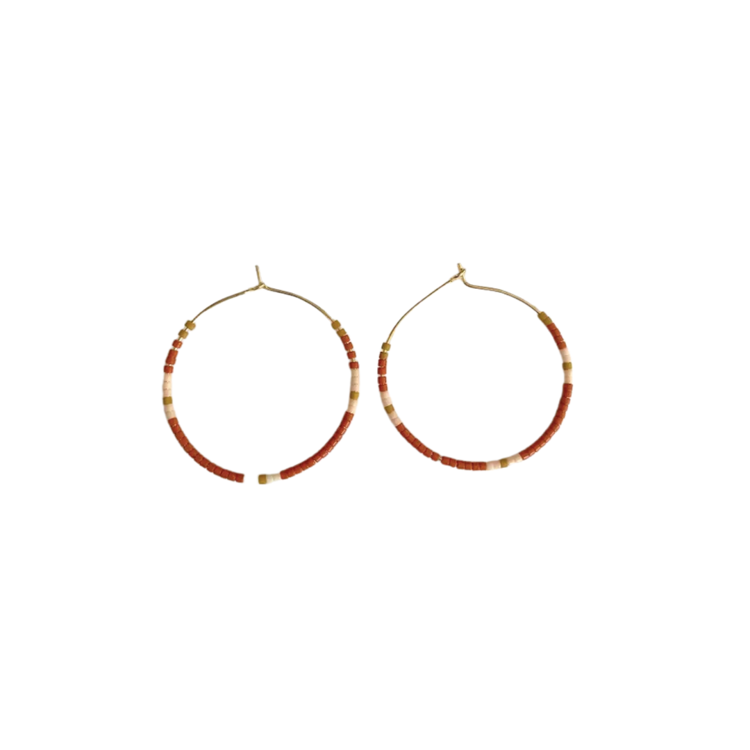 Tondo Hoops - Japanese Glass Beaded Hoops