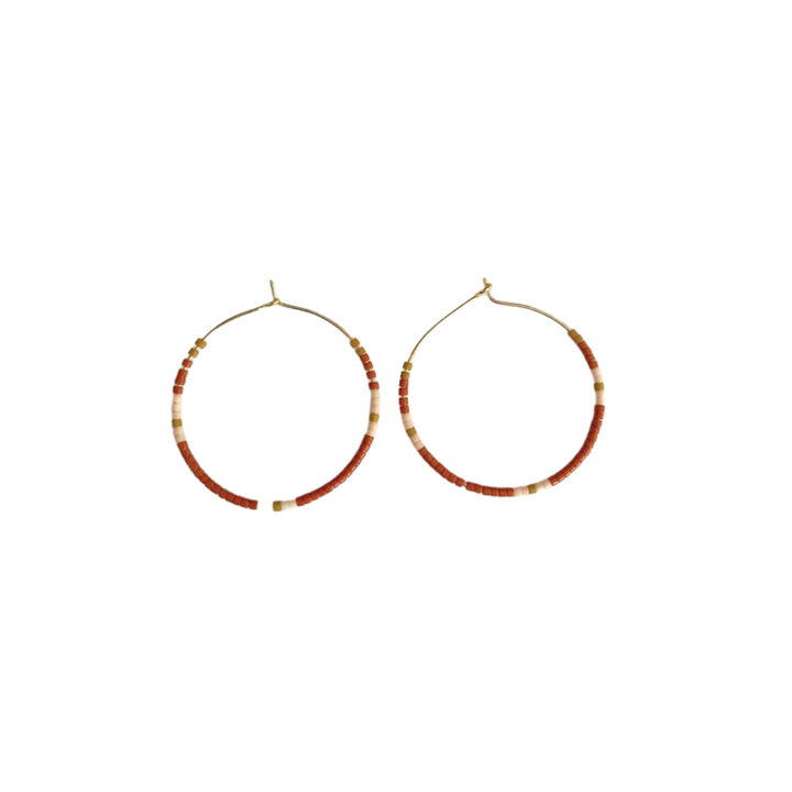 Tondo Hoops - Japanese Glass Beaded Hoops