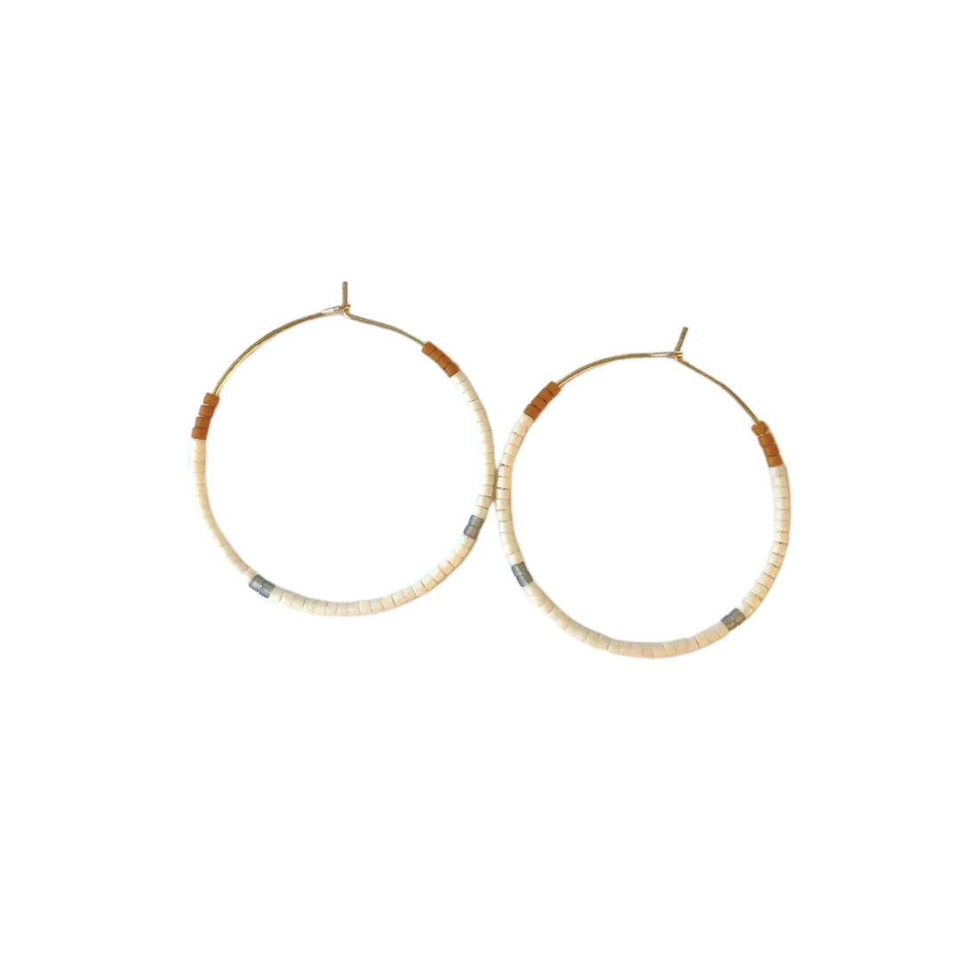 Tondo Hoops - Japanese Glass Beaded Hoops