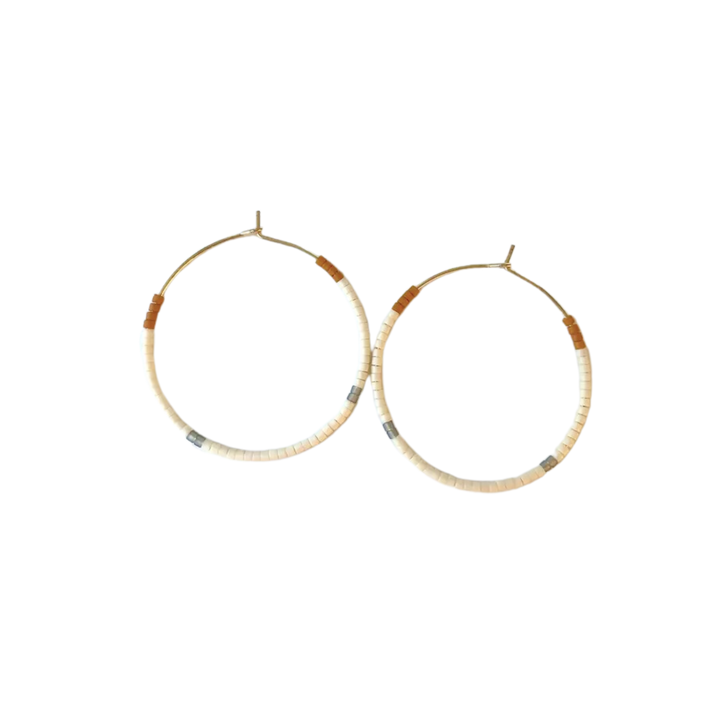 Tondo Hoops - Japanese Glass Beaded Hoops