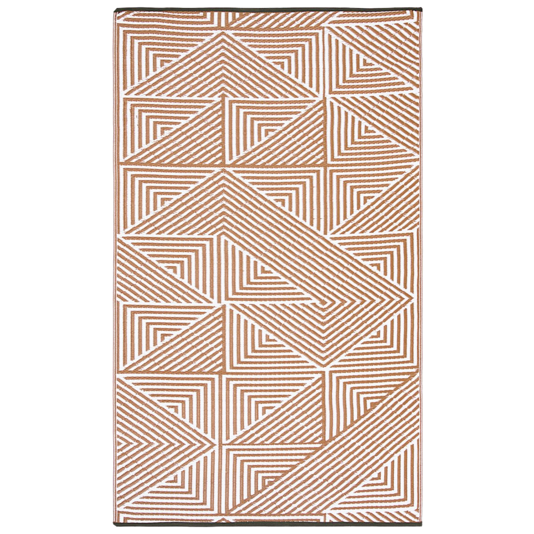 Tokyo - Burnt Orange Geometric Outdoor Rug