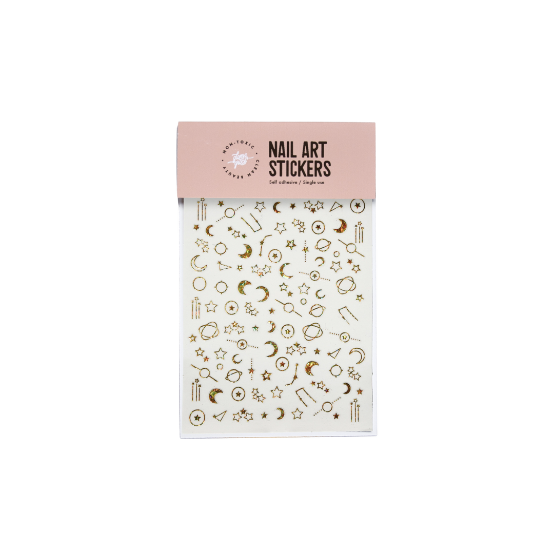 Nail Art Stickers - Holographic Celestial Gold