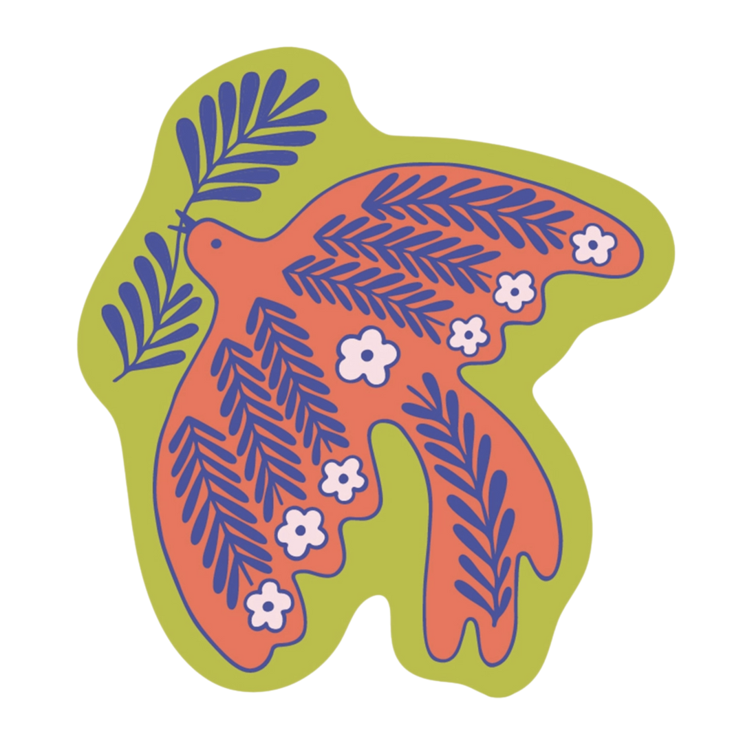 Folk Dove Sticker