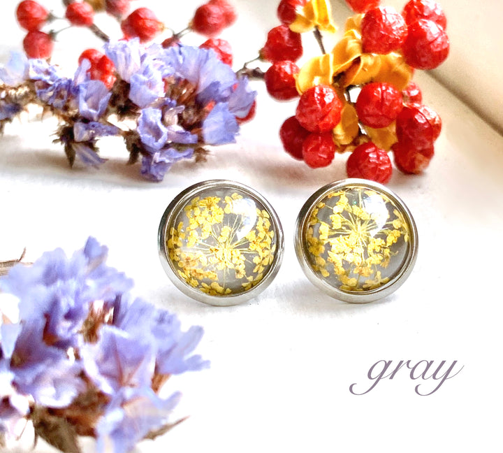 Queen Anne's Lace Resin Studs