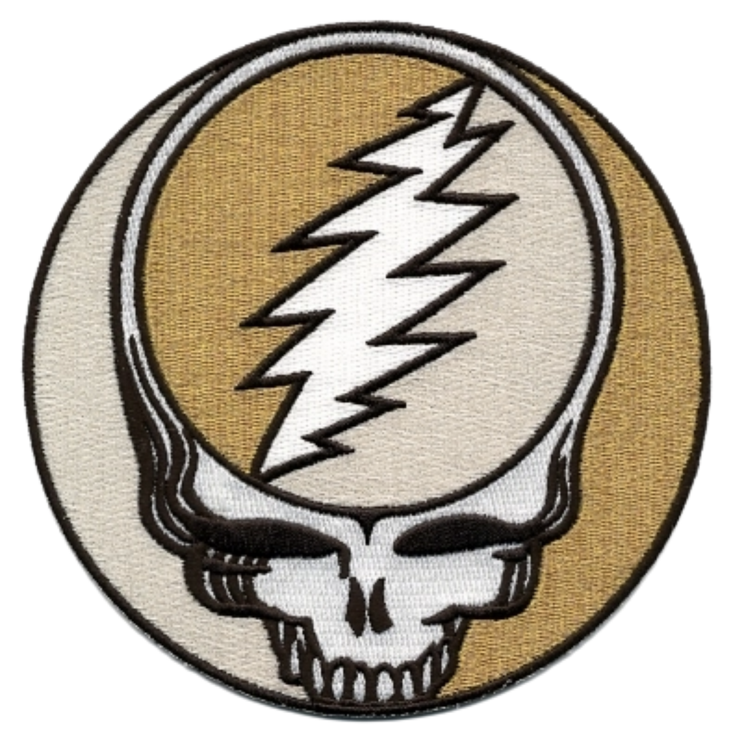 Grateful Dead Steal Your Face Gold Sparkle Patch