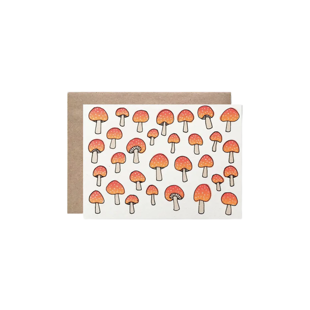 Neon Mushrooms Card