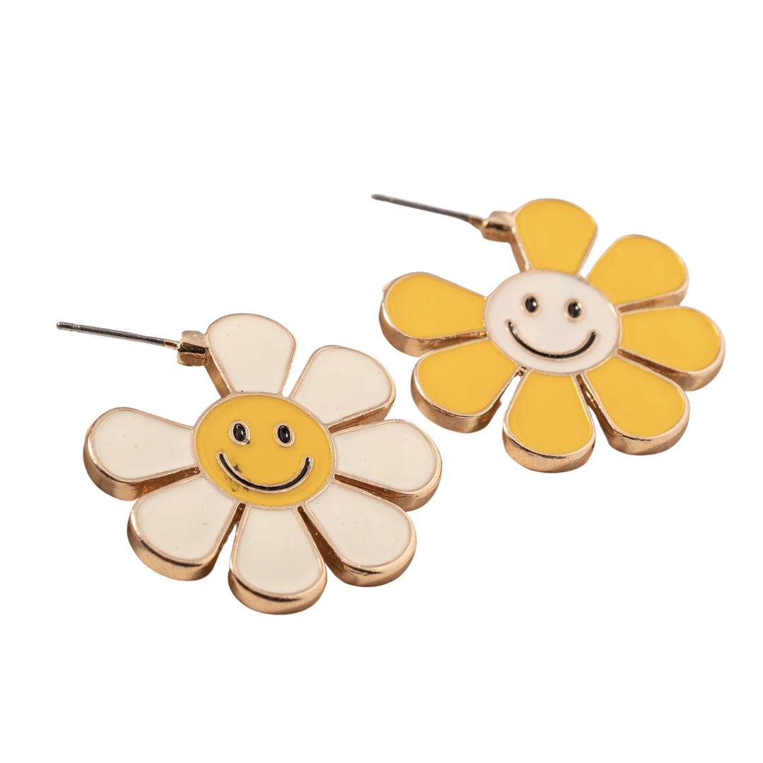 Smile Flower Dangle Earrings