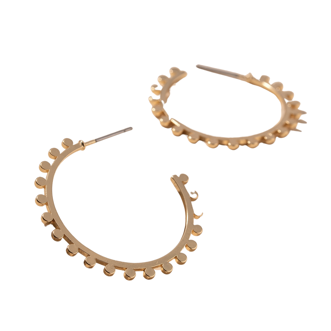 Textured Dots Hoop Earrings