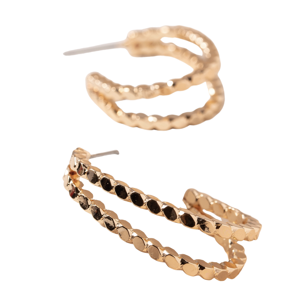 Textured Double Hoop Earrings