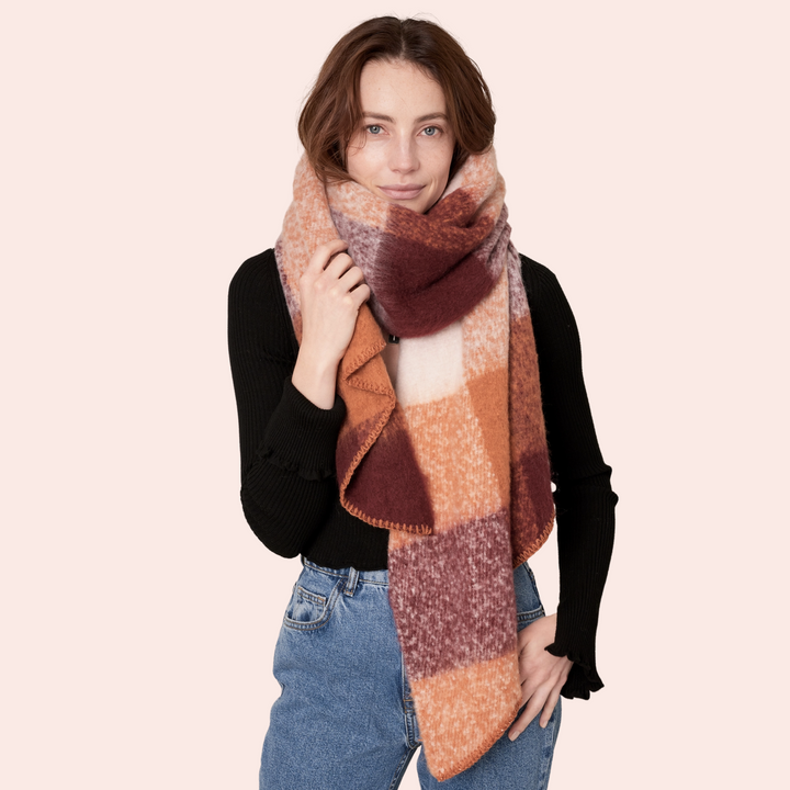 Long Plaid Cozy Scarf