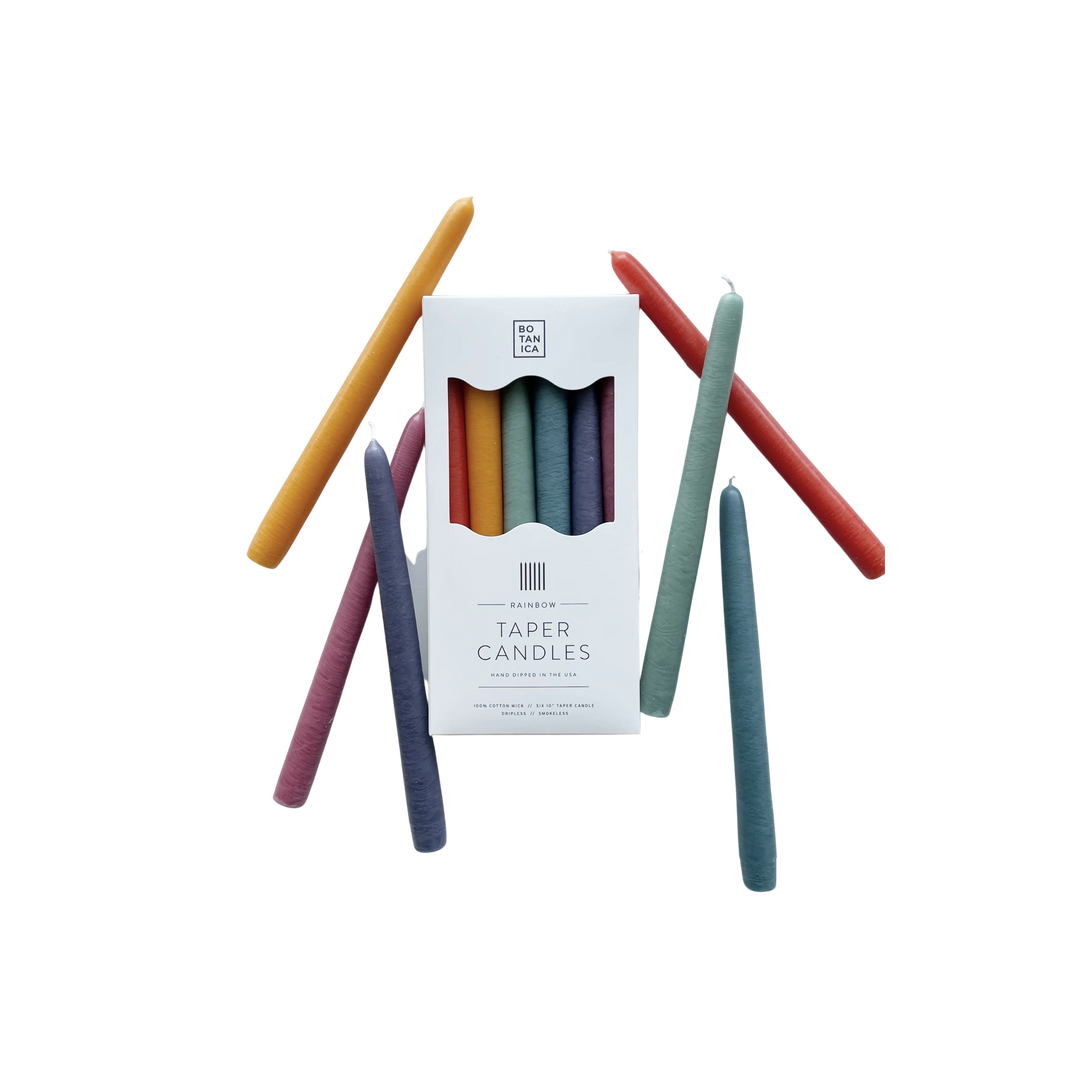Rainbow Taper Candles | Set of 6