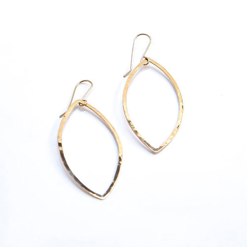 Large Gold-FIll Leaf Dangle Earrings