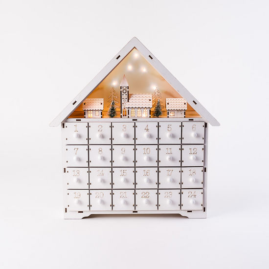 White House Advent w/ LED Lights