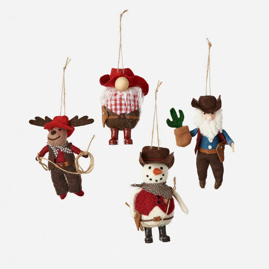 Cowboy Snowman/Deer/Gnome Ornament