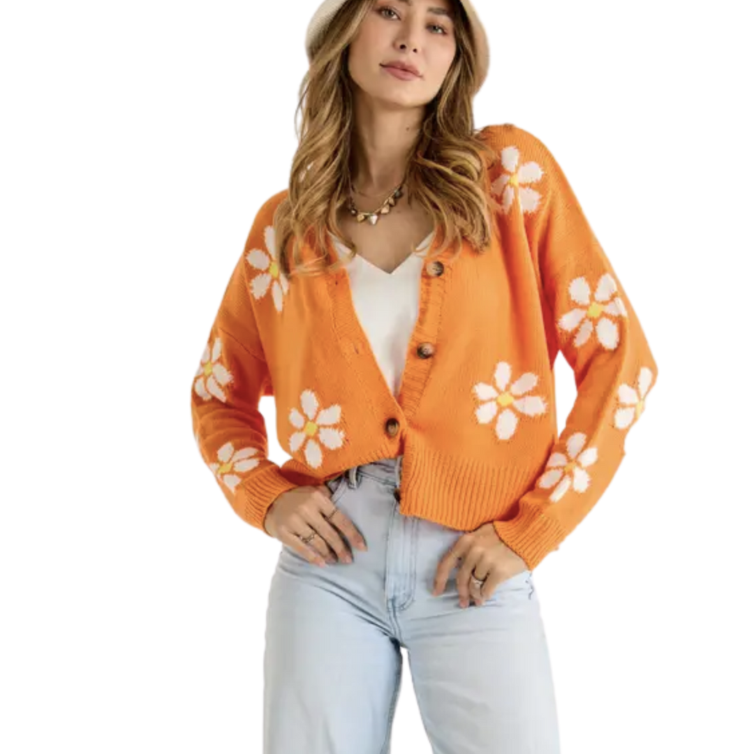Floral Print Long Sleeve Cardigan