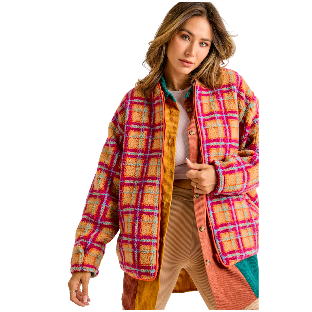 Plaid Zipper Jacket