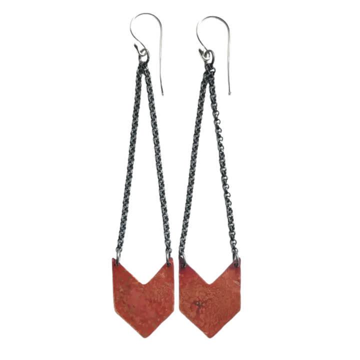 Chevron Earrings - Copper - Single