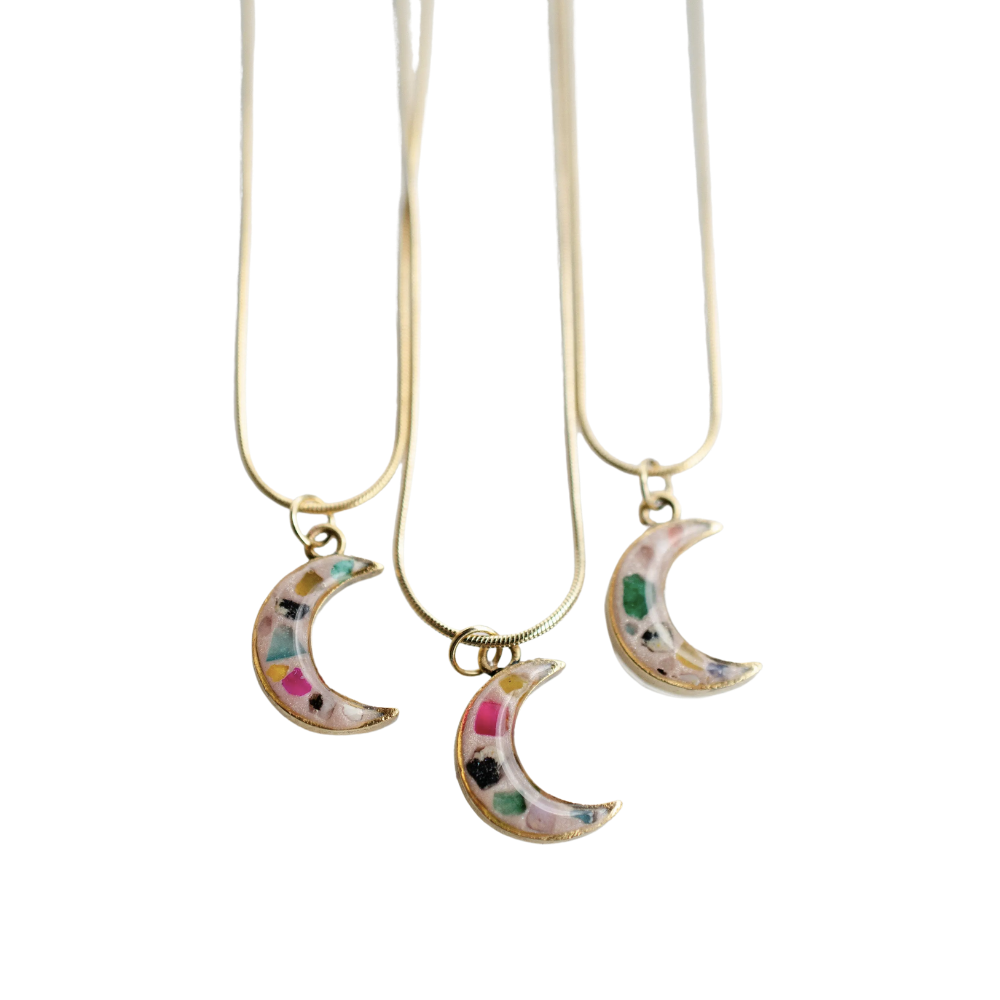Terrazzo Moon Necklace