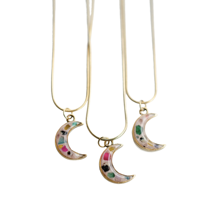 Terrazzo Moon Necklace
