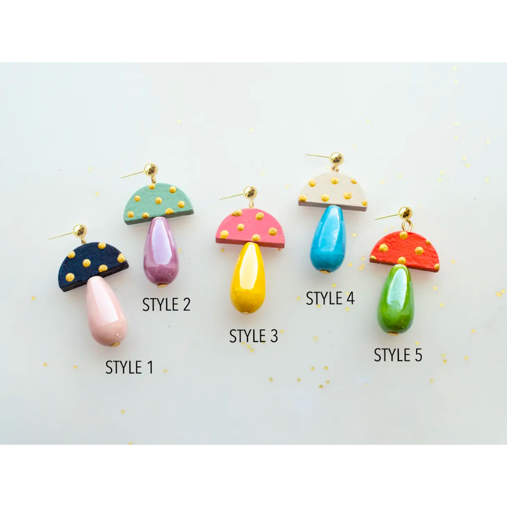 Mix Matched Mushroom Earrings