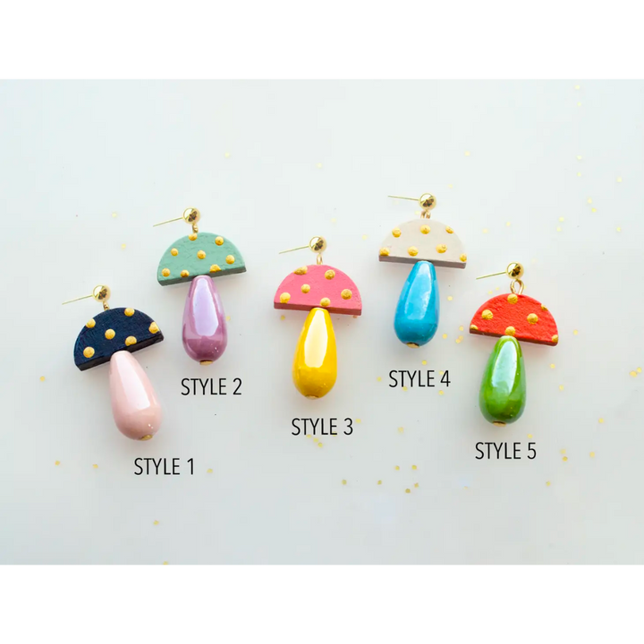 Mix Matched Mushroom Earrings