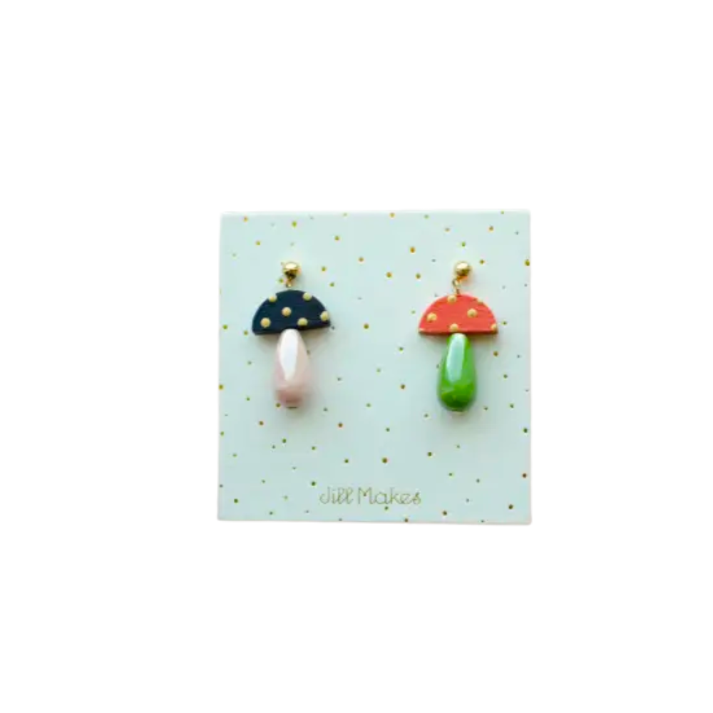 Mix Matched Mushroom Earrings