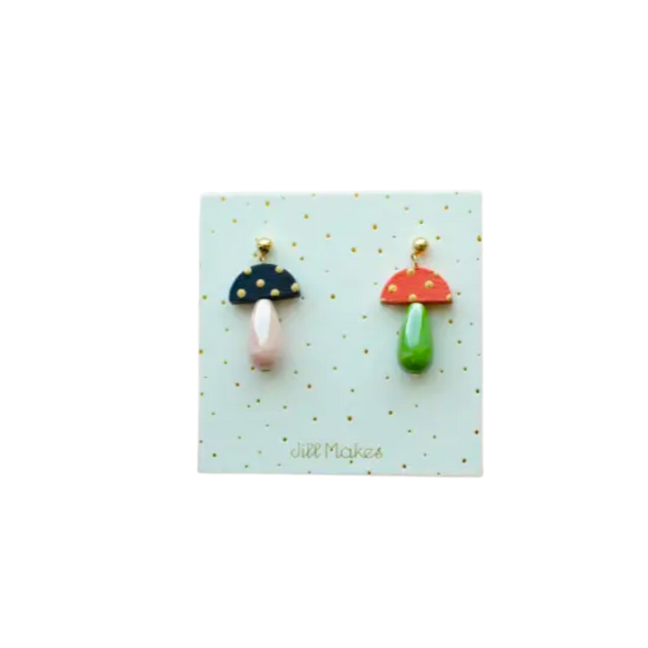 Mix Matched Mushroom Earrings