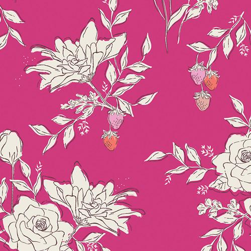 Organic Cotton Headband - Strawberry Flowers