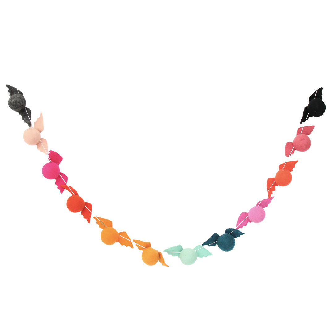Rainbow Bats Halloween Felt Garland