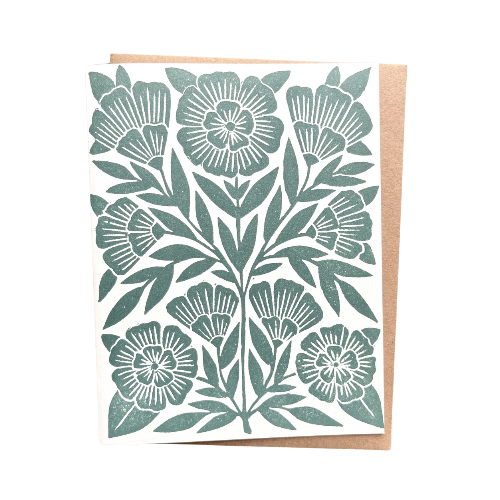 Block Printed Blank Card, Set of 6