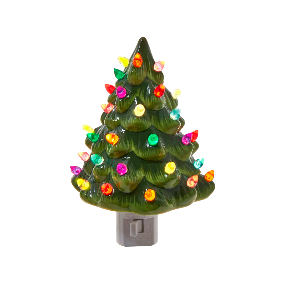 Ceramic Green Tree Night Lite
