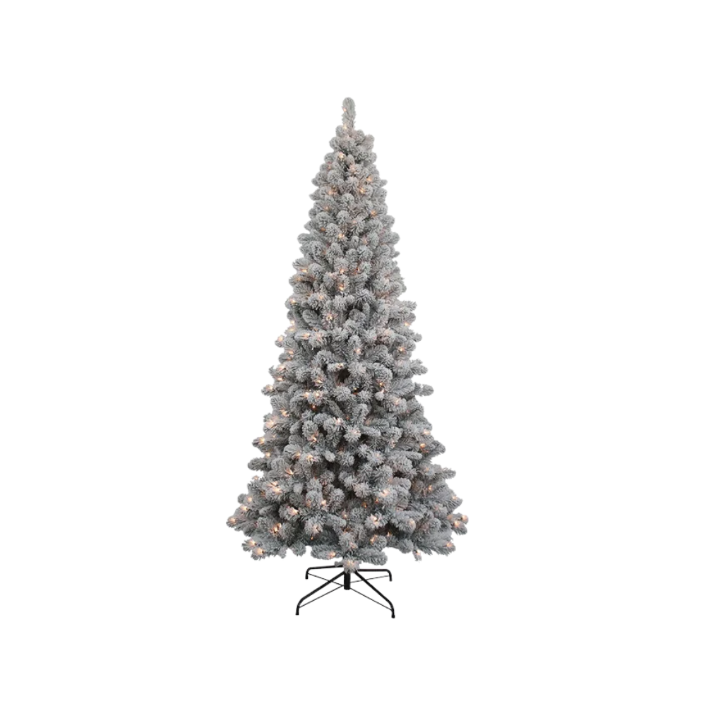 7 Foot Pre-Lit New Brunswick Flocked Spruce Tree