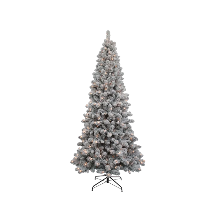 7 Foot Pre-Lit New Brunswick Flocked Spruce Tree