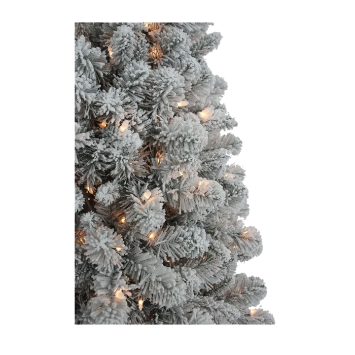 7 Foot Pre-Lit New Brunswick Flocked Spruce Tree