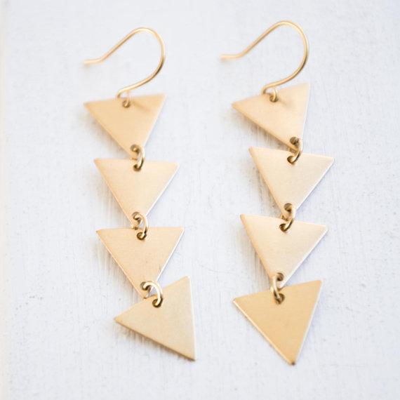 Long Multi-Triangle Earrings