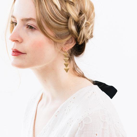 Long Multi-Triangle Earrings
