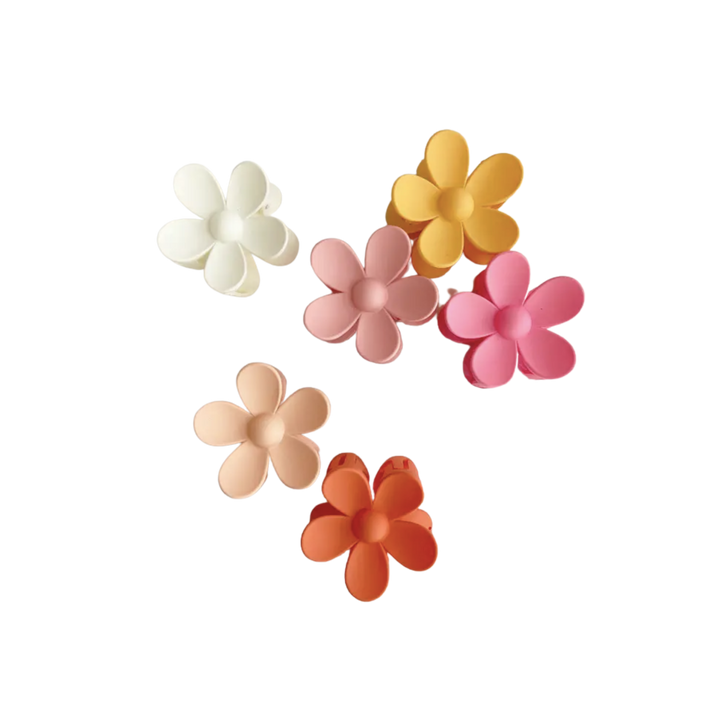 Flower 3" Hair Clips, Matte Hair Claw (AVA)
