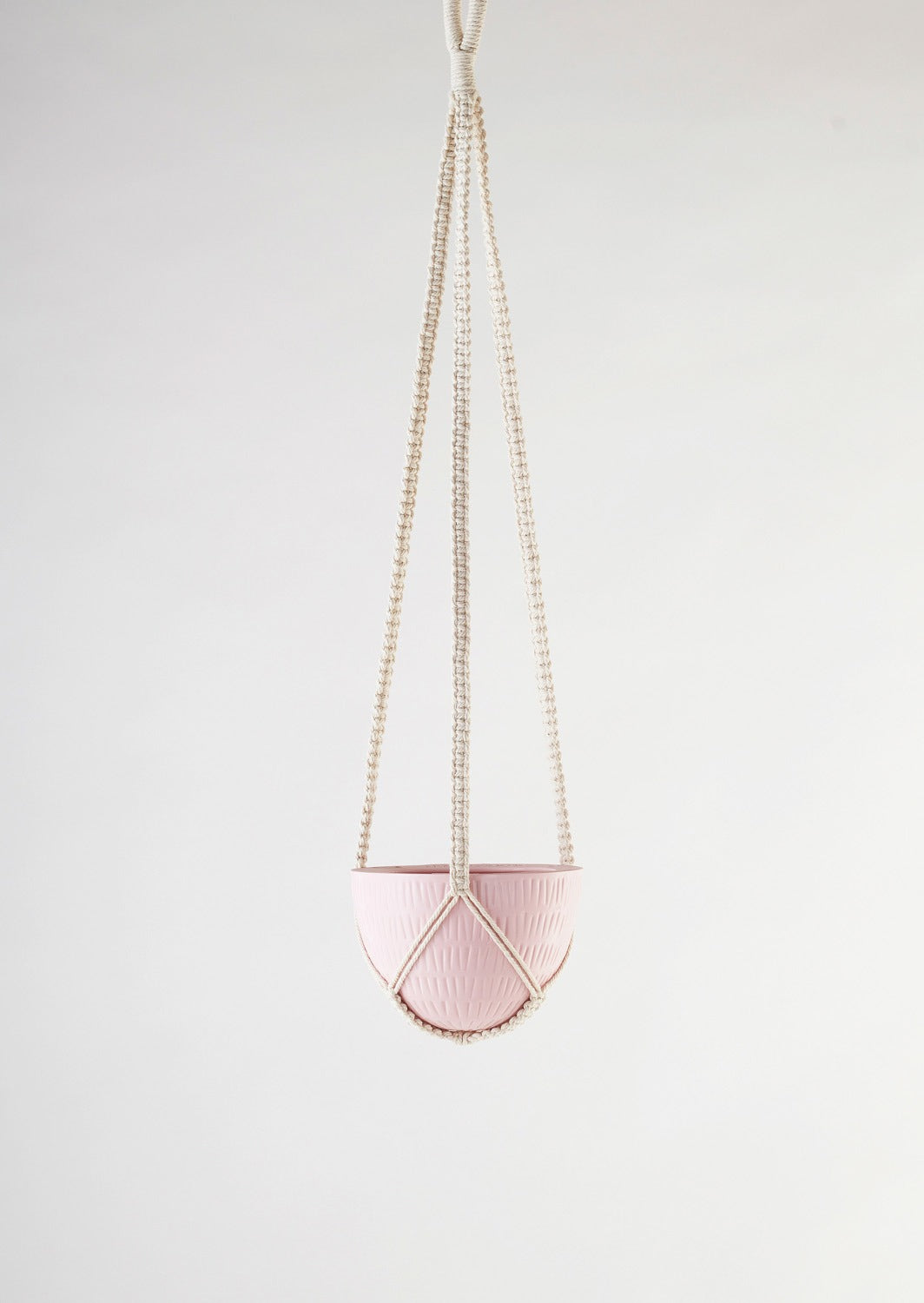 Macrame Hanging Planter - Bright Pink