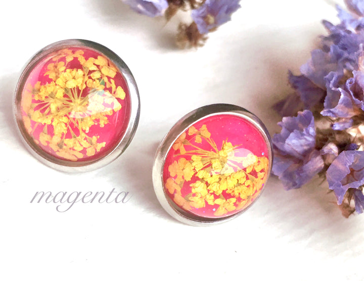 Queen Anne's Lace Resin Studs