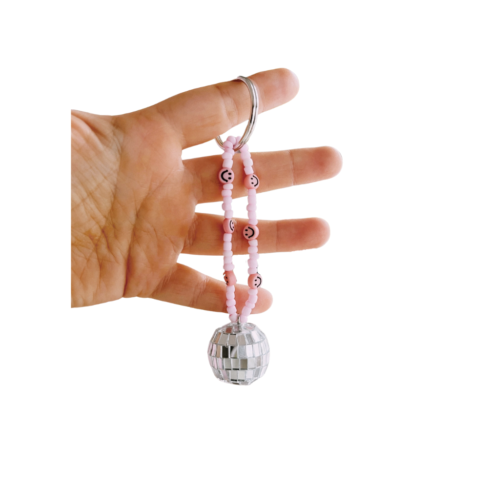 Pastel Pink Disco Key Charm
