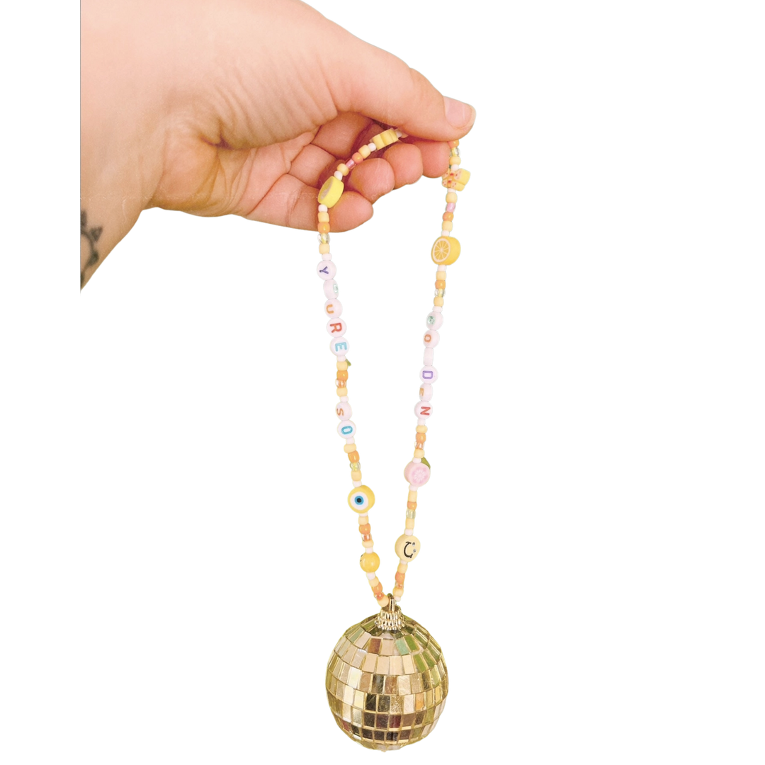 you're so golden disco car charm