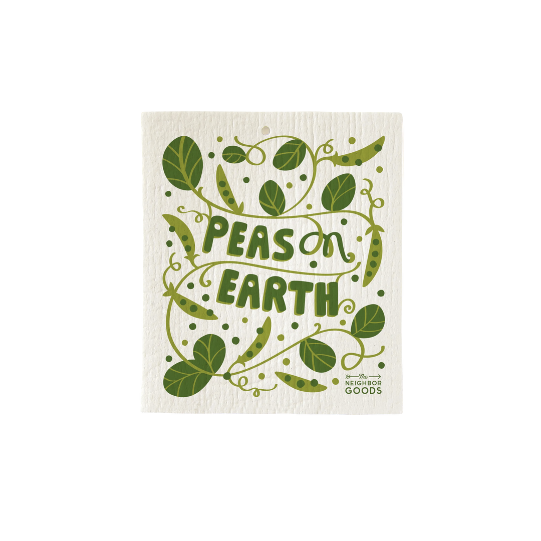 Peas on Earth Sponge Cloth