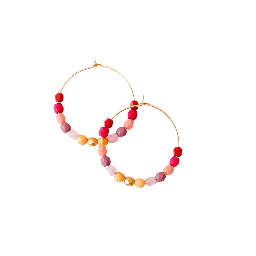 Colorful Gold Filled Ombre Hoops